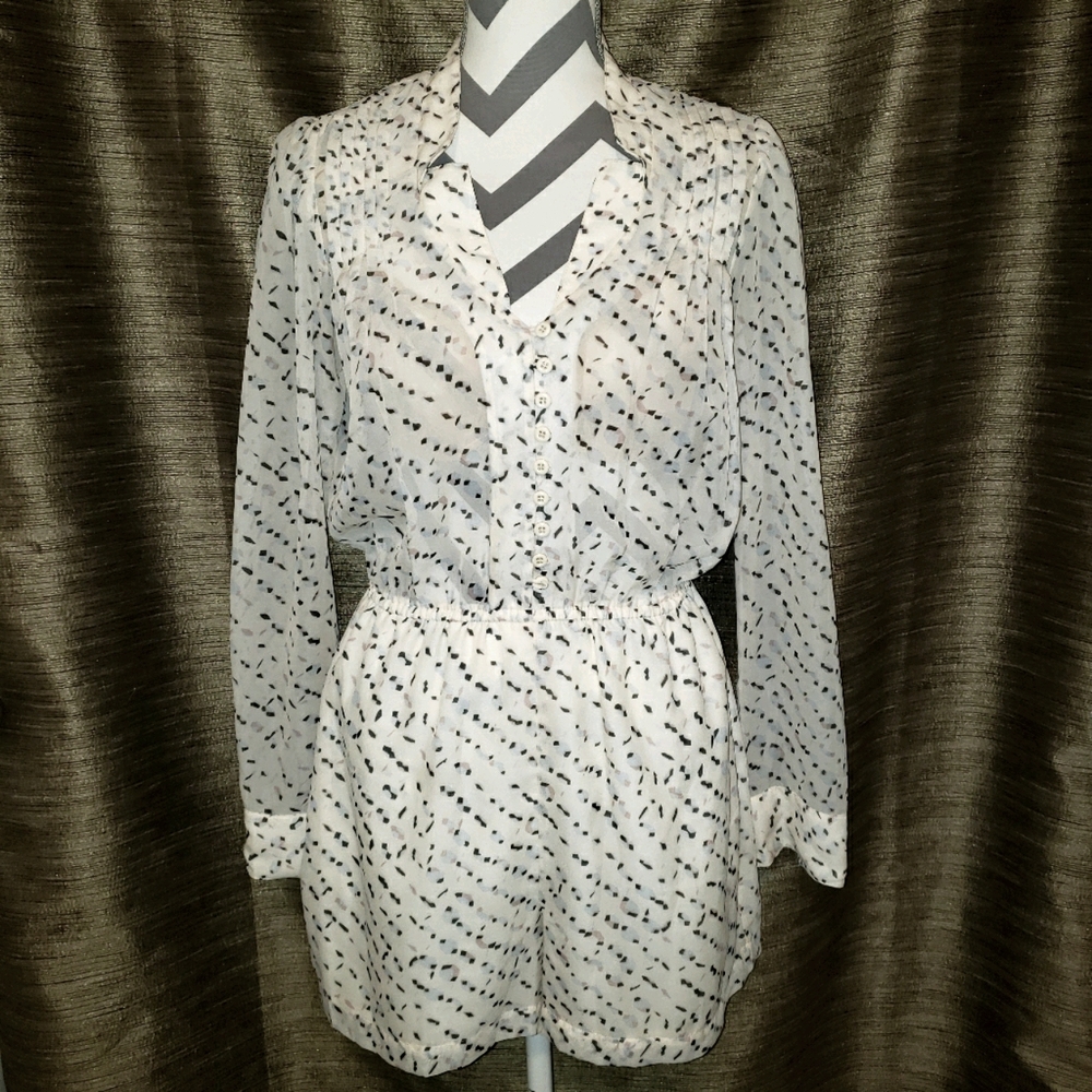 Beautiful BCBG Generation Sheer Polka Dot Romper
